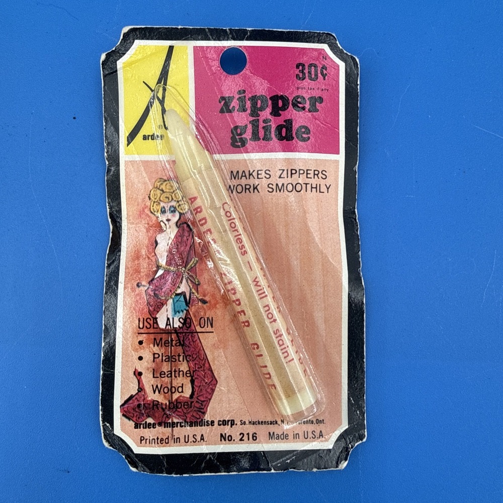 Vintage Ardee Zipper Glide Zipper Guide Pencil Type Zipper Wax Lubricant